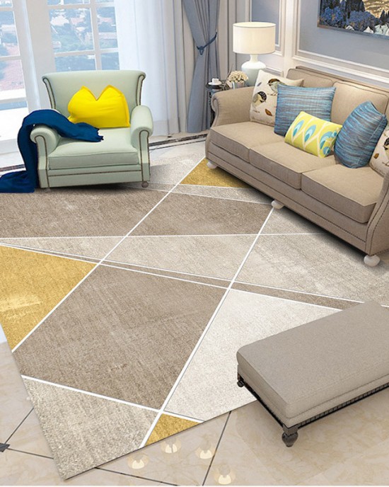 Nordic minimalist living room carpets, abstract geometric bedroom bedside rectangular wall-to-wall coffee table rugs, in stock
