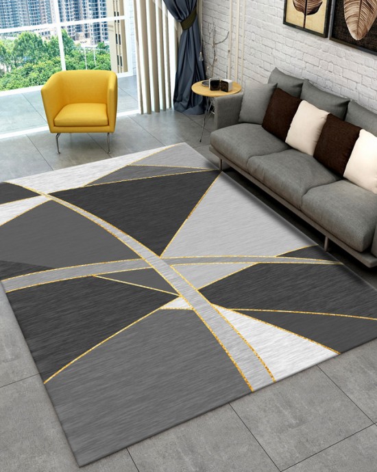 Nordic minimalist living room carpets, abstract geometric bedroom bedside rectangular wall-to-wall coffee table rugs, in stock
