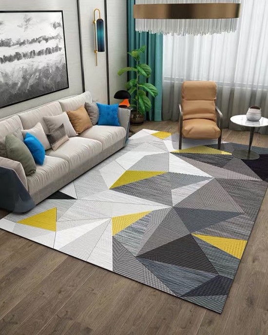 Nordic minimalist living room carpets, abstract geometric bedroom bedside rectangular wall-to-wall coffee table rugs, in stock