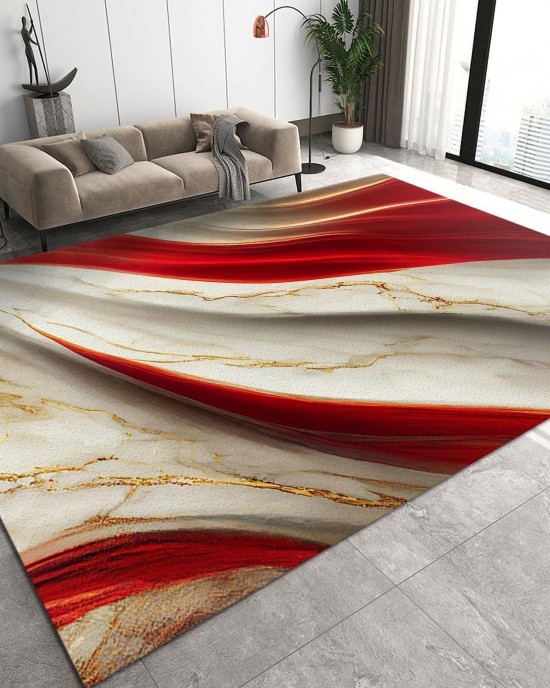 Cross-border factory direct-stock light luxury carpet, large-scale full-coverage living room coffee table mat, easy-care bedroom bedside rug
