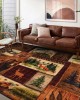 Cross-border American retro ethnic-style living room wall-to-wall carpet, non-slip and stain-resistant, bedroom, easy-care, bedside rug available for shipping