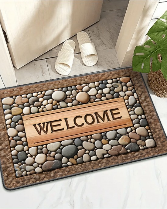 Temu labelled retro entrance doormats, absorbent, non-slip, easy-care entryway mats, cross-border supply