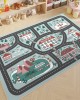 Cartoon children's parking lot patterned play rug, living room decorative rug, bedroom bedside blanket, in stock for dropshipping