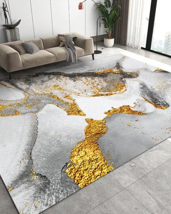 Light luxury minimalist decorative carpet, home living room, balcony, wall-to-wall, non-slip, stain-resistant, easy-care bedside rug
