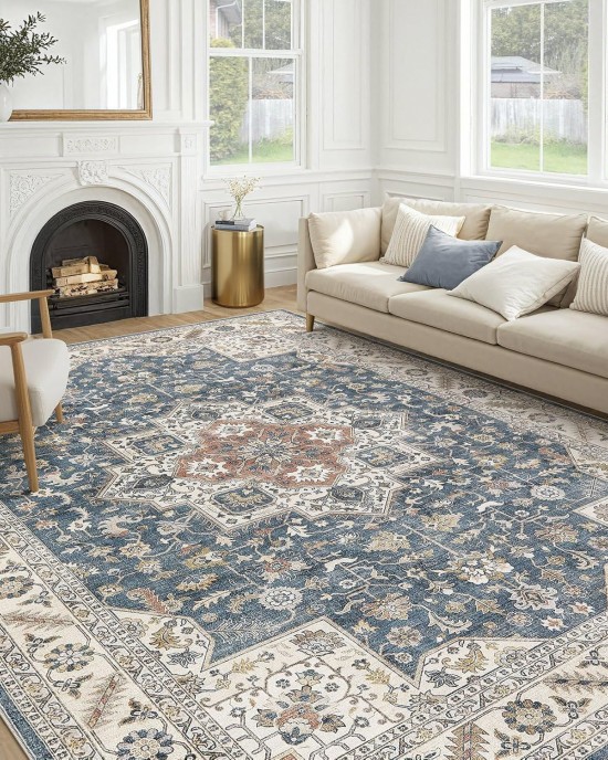 Cross-border vintage Persian carpet, home living room, non-slip and dust-resistant carpet, easy-care carpet for hotels and B&Bs