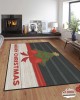 TEMU cross-border Christmas-style carpet for the living room, durable and stain-resistant, coffee table rug, bedroom, non-slip cooling rug.