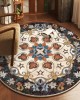 TEMU dropshipping round Persian print carpet for home use. Decorative stain-resistant bedside rug, non-slip hanging basket chair mat
