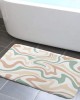 Creative striped diatom mud bathroom mat, non-slip, absorbent bathroom, foot mat, stain-resistant, easy-to-care entryway. Floor Mats