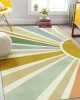 Simple line faux cashmere sun pattern bedroom decorative carpet, bedside rug, non-slip living room thickened carpet in stock.