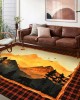 Cross-border American retro ethnic-style living room wall-to-wall carpet, non-slip and stain-resistant, bedroom, easy-care, bedside rug available for shipping
