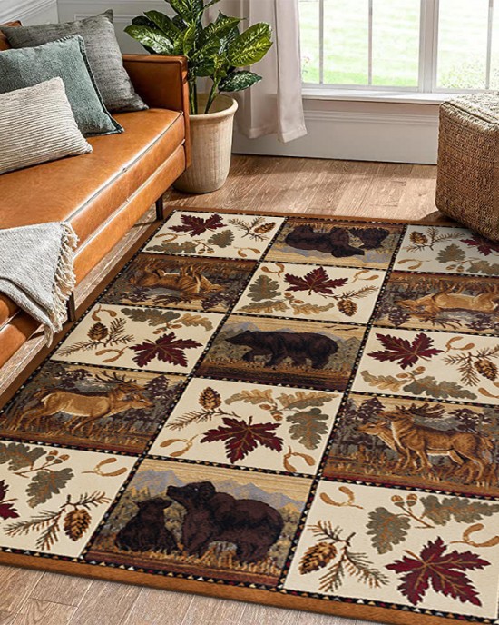 American country carpet, light luxury bedroom, living room, hotel, ethnic bedside rug, wall-to-wall vintage carpet.