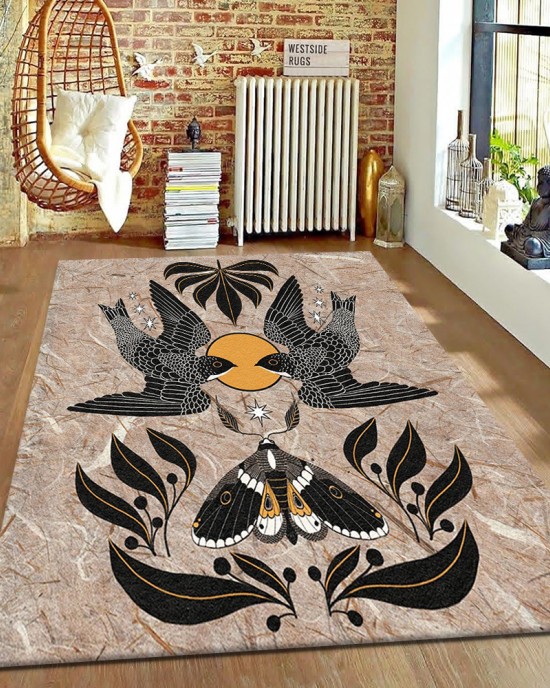 American retro animal carpet, living room decorative wall-to-wall rug, stain-resistant and wear-resistant area rug for bedroom bedside rug