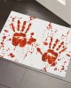 Factory direct cross-border Halloween bloody footprint crystal velvet floor mat, stain-resistant, wear-resistant doormat for bathroom. Slip mats