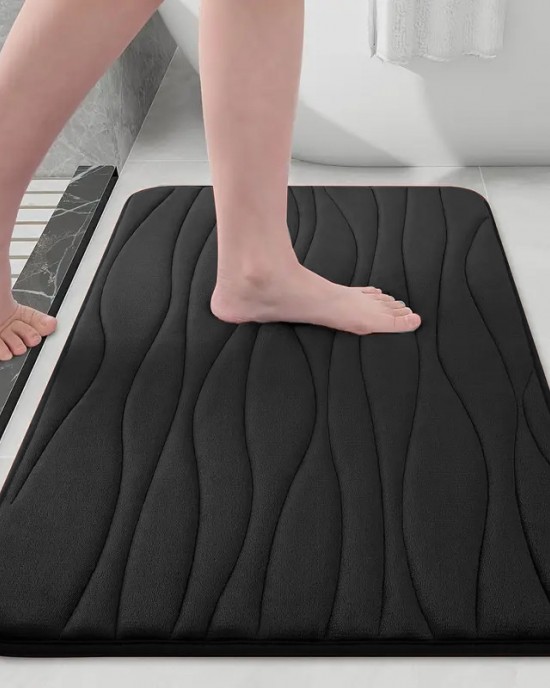 Wave-embossed coral fleece floor mats, absorbent bathroom doormats, wholesale Wave-embossed coral fleece floor mats, absorbent bathroom doormats, wholesale