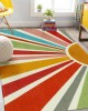Simple line faux cashmere sun pattern bedroom decorative carpet, bedside rug, non-slip living room thickened carpet in stock.