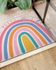 Cartoon rainbow semi-circular floor mats for home entrance doormats, stain-resistant, non-slip bathroom doormats