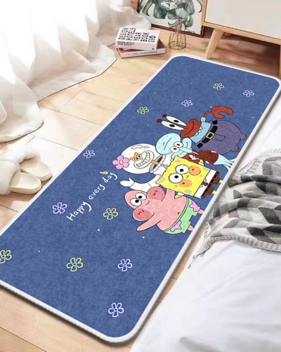 Cartoon imitation cashmere bedside decorative non-slip carpet, bedroom wall-to-wall carpet, thickened living room carpet available for dropshipping