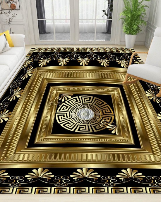 Light luxury minimalist decorative carpet, home living room, balcony, wall-to-wall, non-slip, stain-resistant, easy-care bedside rug