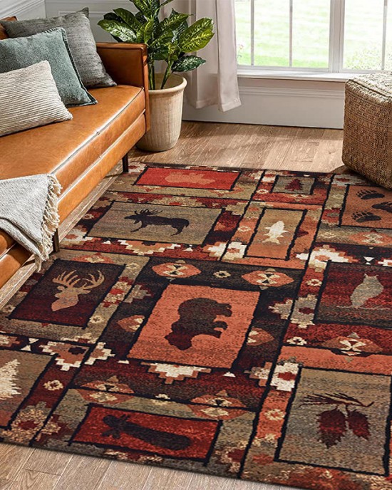 Cross-border American living room rugs, Amazon's hot-selling foldable living room rugs, American ethnic-style floor mats.