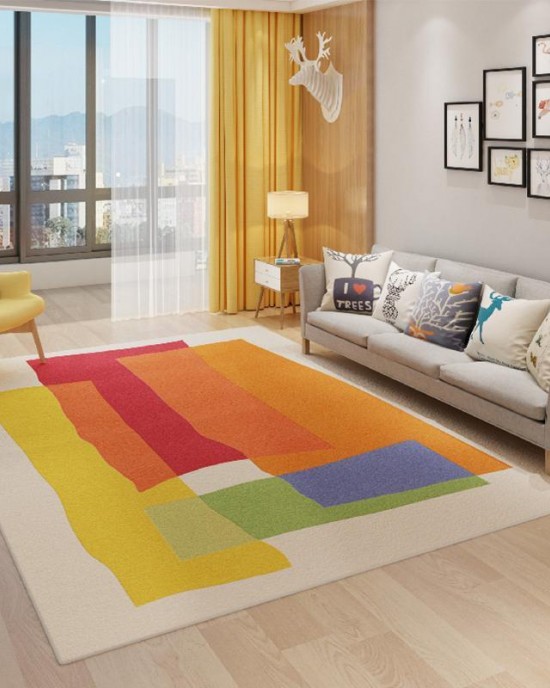 Dopamine Instagram-style imitation cashmere living room rug, non-slip bedside rug for girls' bedrooms, hotel and B&B decorative mat Dopamine Instagram-style imitation cashmere living room rug, non-slip bedside rug for girls' bedrooms, hotel and B&B decorative mat