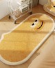 Cartoon bedroom bedside rug, funny expression cute plush bedside mat, long imitation cashmere carpet decorative mat