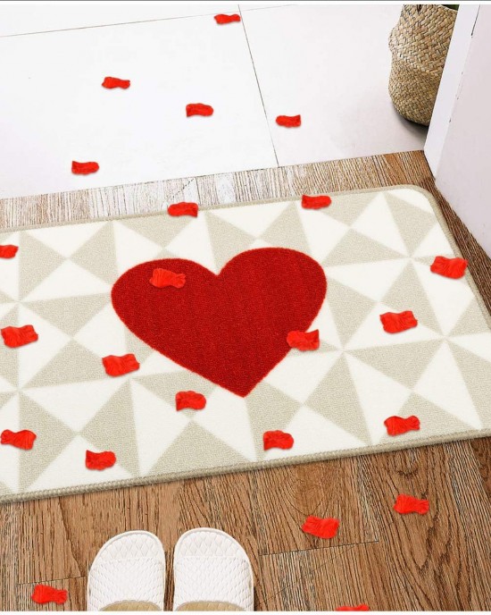 Cross-border Valentine's Day shaped faux cashmere floor mat, non-slip entrance bathroom doormat, easy-care bathroom doormat. Cross-border Valentine's Day shaped faux cashmere floor mat, non-slip entrance bathroom doormat, easy-care bathroom doormat.