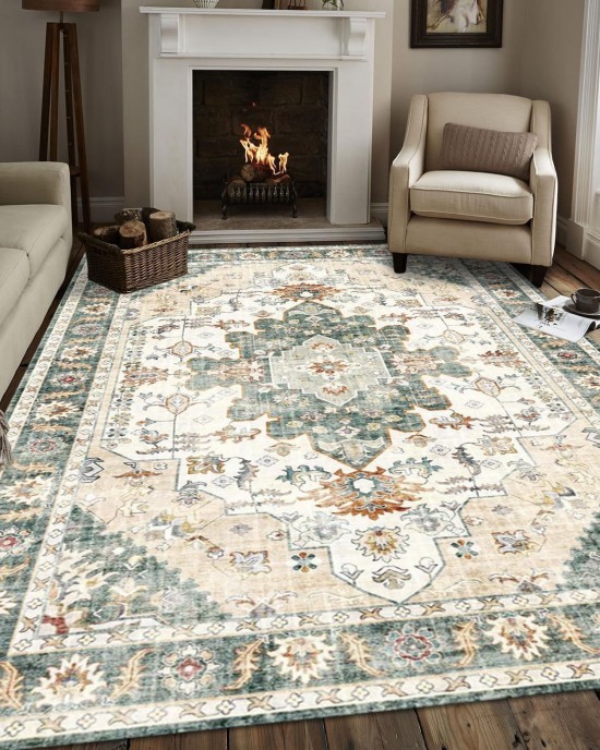 Cross-border vintage Persian carpet, home living room, non-slip and dust-resistant carpet, easy-care carpet for hotels and B&Bs