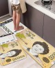 Temu cross-border Korean won printed striped floor mats for kitchens, non-slip and stain-resistant, easy-care mats with labeling.