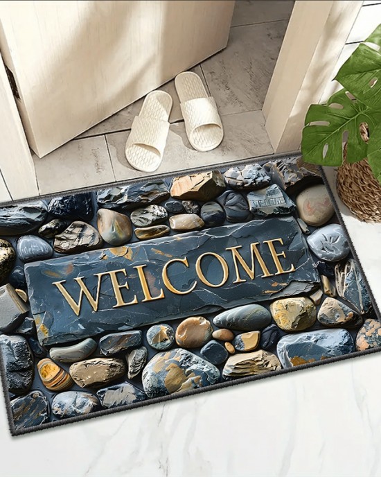 Temu labelled retro entrance doormats, absorbent, non-slip, easy-care entryway mats, cross-border supply