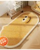Cartoon bedroom bedside rug, funny expression cute plush bedside mat, long imitation cashmere carpet decorative mat