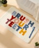 Cartoon wash time bathroom faux cashmere absorbent doormat, thick entryway doormat in stock.