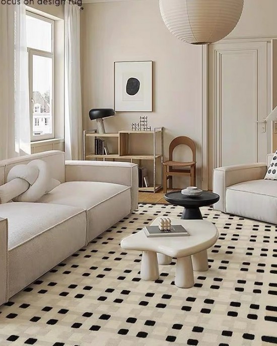 Wabi-sabi style living room rug, imitation cashmere non-slip carpet, luxurious large-area, full-coverage home bedroom bedside rug Wabi-sabi style living room rug, imitation cashmere non-slip carpet, luxurious large-area, full-coverage home bedroom bedside rug