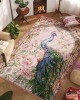 Amazon's American peacock print decorative floor mats, durable and stain-resistant coffee table rugs for the living room, bedroom cooling mats.