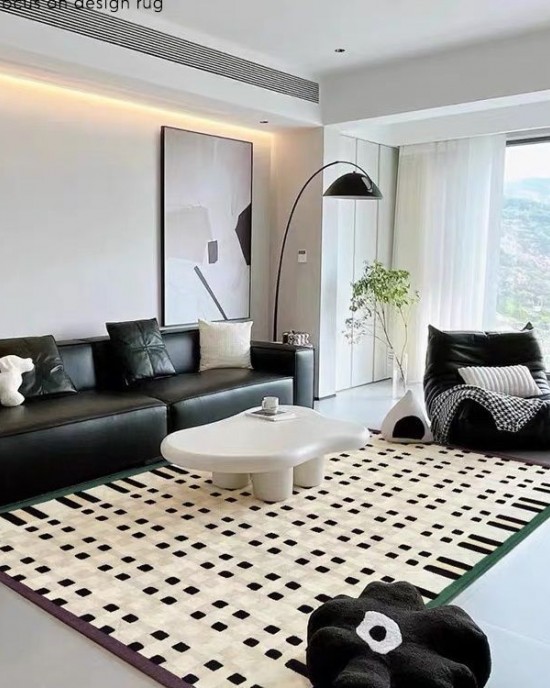 Wabi-sabi style living room rug, imitation cashmere non-slip carpet, luxurious large-area, full-coverage home bedroom bedside rug Wabi-sabi style living room rug, imitation cashmere non-slip carpet, luxurious large-area, full-coverage home bedroom bedside rug