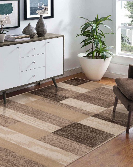 Simple and creative Geometric print carpet, non-slip, stain-resistant, and easy-care carpet for the living room.