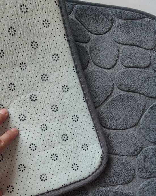 Thickened coral fleece bathroom absorbent non-slip mat, bathroom entrance mat, super absorbent coral fleece bathroom mat