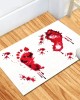 Factory direct cross-border Halloween bloody footprint crystal velvet floor mat, stain-resistant, wear-resistant doormat for bathroom. Slip mats