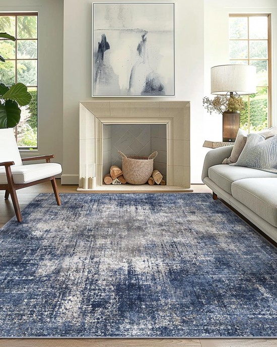 Cross-border Amazon Nordic abstract crystal velvet rug, non-slip, stain-resistant sofa coffee table mat for living room decoration.