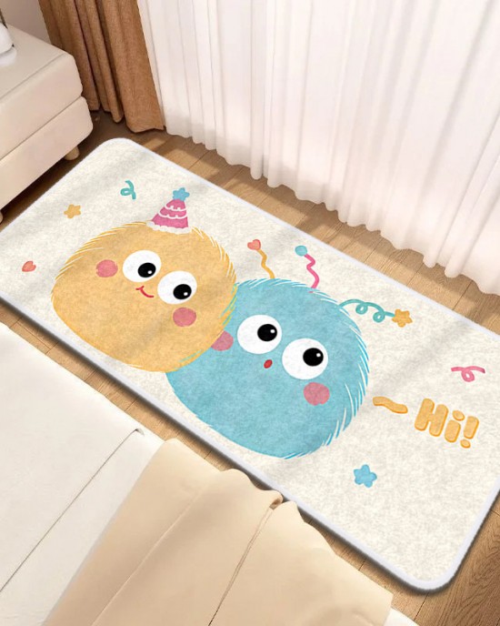 Cartoon imitation cashmere bedside decorative non-slip carpet, bedroom wall-to-wall carpet, thickened living room carpet available for dropshipping
