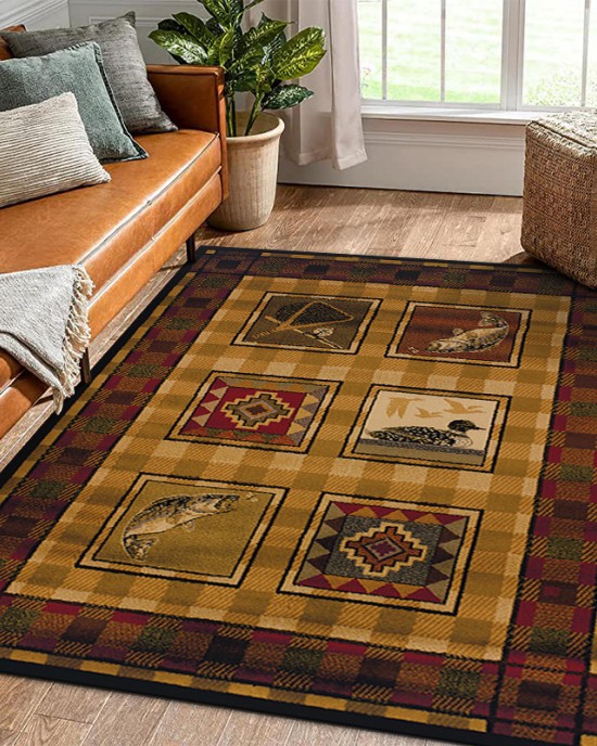 Cross-border American living room rugs, Amazon's hot-selling foldable living room rugs, American ethnic-style floor mats.