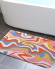 Creative striped diatom mud bathroom mat, non-slip, absorbent bathroom, foot mat, stain-resistant, easy-to-care entryway. Floor Mats