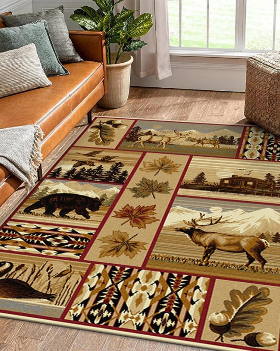 American country carpet, light luxury bedroom, living room, hotel, ethnic bedside rug, wall-to-wall vintage carpet.