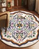 TEMU dropshipping round Persian print carpet for home use. Decorative stain-resistant bedside rug, non-slip hanging basket chair mat