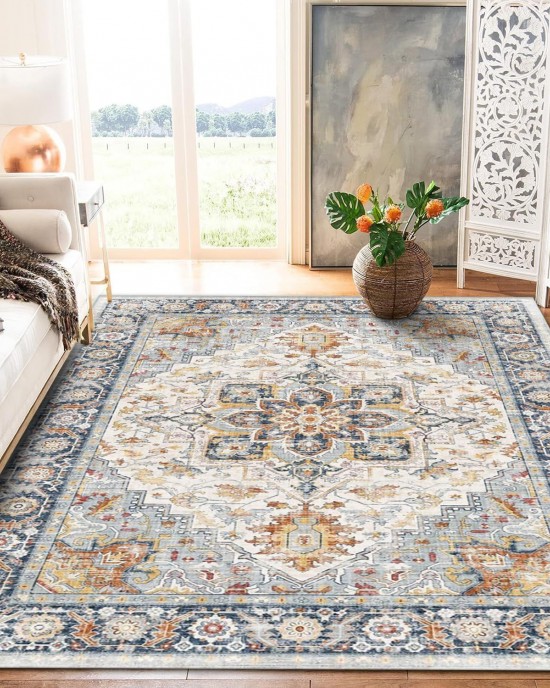 Cross-border vintage Persian carpet, home living room, non-slip and dust-resistant carpet, easy-care carpet for hotels and B&Bs