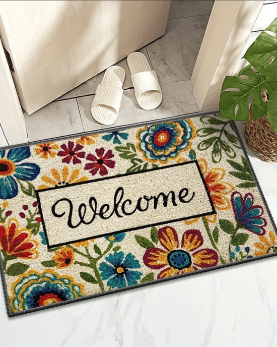 Temu labelled retro entrance doormats, absorbent, non-slip, easy-care entryway mats, cross-border supply