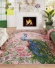 Amazon's American peacock print decorative floor mats, durable and stain-resistant coffee table rugs for the living room, bedroom cooling mats.