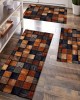 Cross-border TEMU American Imitation Wood Grain Floor Mat, Oil-Absorbent, Water-Absorbent, Wear-Resistant, Easy-Cleaning Three-Piece Kitchen Mat Set, In Stock