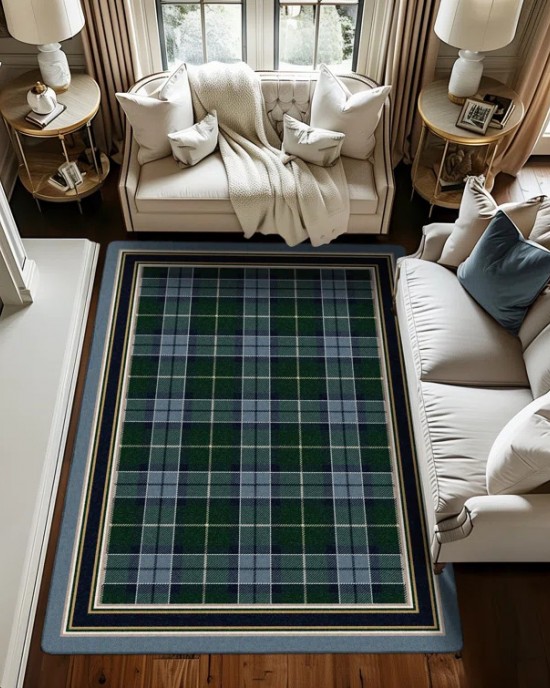 TEMU cross-border Christmas-style carpet for the living room, durable and stain-resistant, coffee table rug, bedroom, non-slip cooling rug.